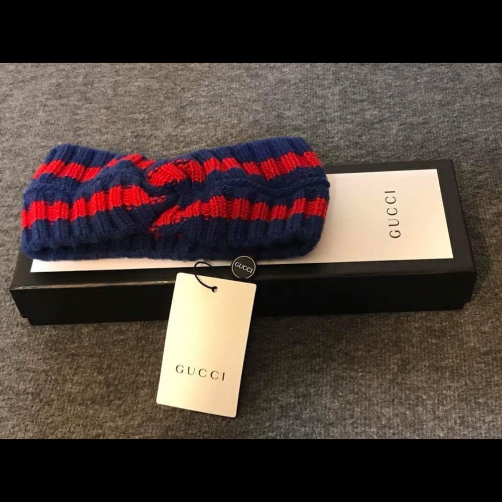 Discount Web wool headband blue